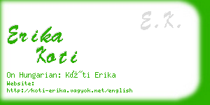 erika koti business card